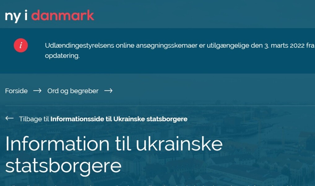 Information til ukrainske statsborgere fra ny i danmark